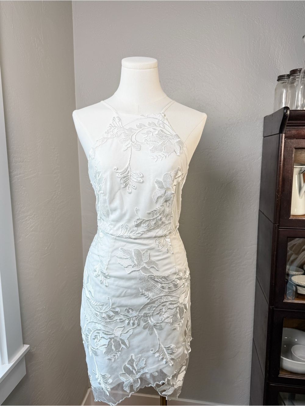 Mystic White Lace Mini Dress